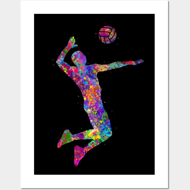 Volleyball player watercolor art Wall Art by Yahya Art